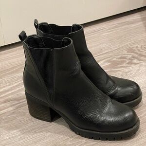 Chunky Black Heeled Boots